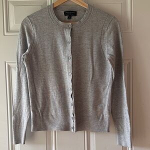 Banana Republic Light Gray Cotton Blend Women's Cardigan